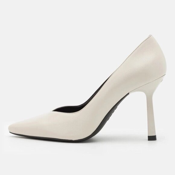 HUGO Katniss Pump 90 Women's White Leather Stiletto Heels US 7 (EU 37) MSRP $232 - Picture 1 of 9